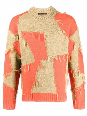 Andersson Bell two-tone frayed-trim jumper - Neutrals