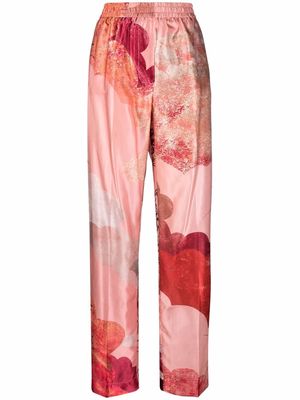 F.R.S For Restless Sleepers abstract-print satin trousers - Pink