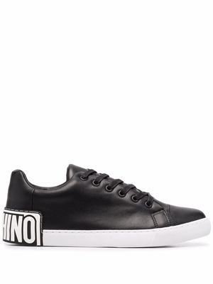 Moschino logo-heel lace-up sneakers - Black