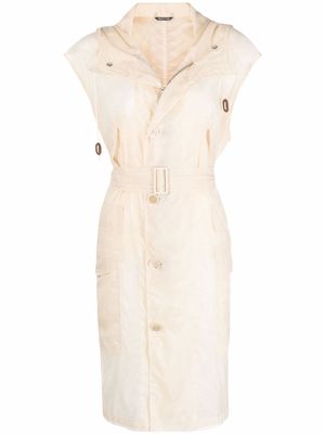 Maison Margiela belted hooded trench coat - Neutrals