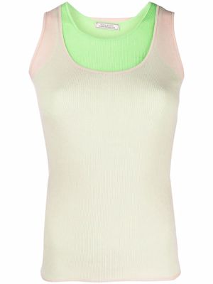 Nina Ricci layered ribbed-knit vest - Neutrals