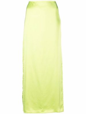 Nina Ricci rear-slit straight maxi skirt - Green