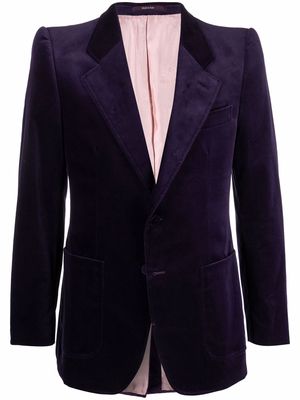 Gucci single-breasted velvet blazer - Purple