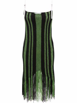 JW Anderson fringe-detail camisole dress - Green