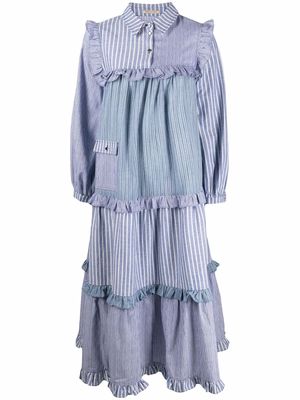 Stella Nova striped midi shirt dress - Blue