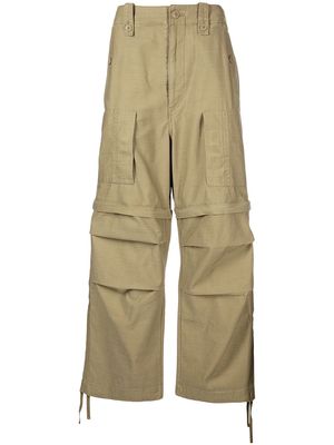 FIVE CM wide leg cargo trousers - Green