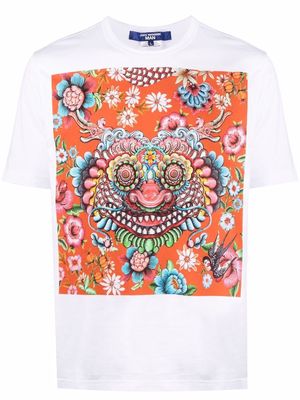 Junya Watanabe MAN dragon print T-shirt - White