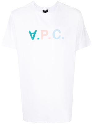 A.P.C. cotton logo-print T-shirt - White