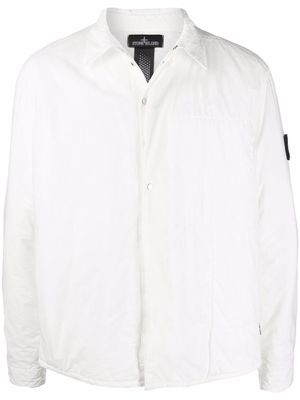 Stone Island Shadow Project logo-patch shirt jacket - White
