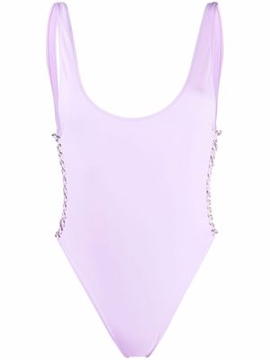 Stella McCartney chain link-trim swimsuit - Purple