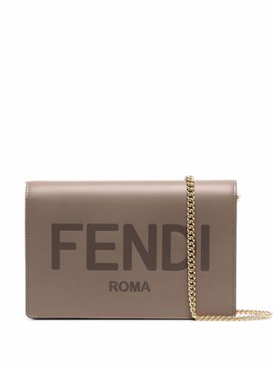 Fendi mini chain-strap wallet - Brown