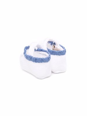 La Stupenderia knitted organic cotton pre-walkers - White