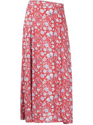 Zadig&Voltaire June floral-print midi skirt - Red