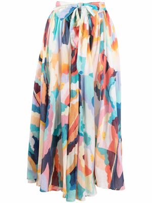 Forte Forte cloud-print high-waisted skirt - Blue