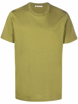 Marni embroidered-logo T-shirt - Green