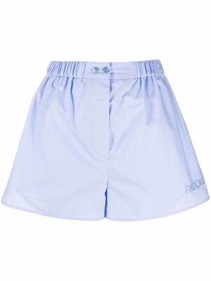 Patou logo-embroidered cotton shorts - Blue