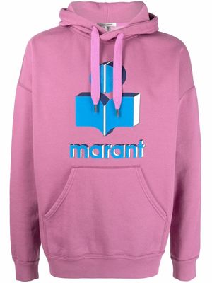 Isabel Marant logo-print organic-cotton hoodie - Pink