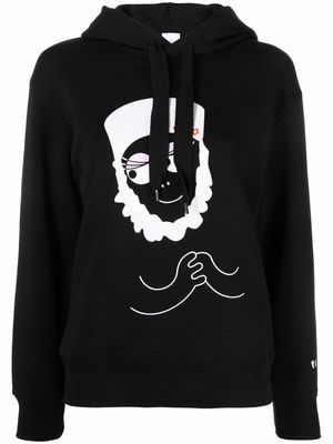 Patou graphic-print cotton hoodie - Black