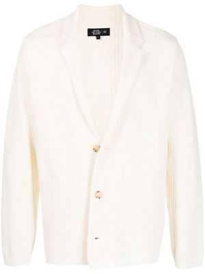 Man On The Boon. buttoned textured-knit cardigan - White