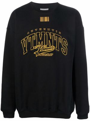 VETEMENTS logo-embroidered crew-neck sweatshirt - Black