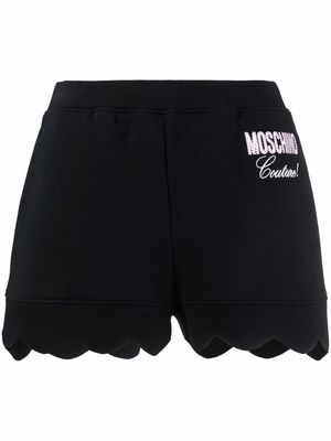 Moschino Couture logo-embroidered mini shorts - Black
