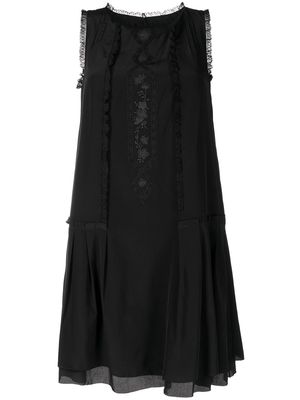 SHIATZY CHEN silk lace panelled dress - Black