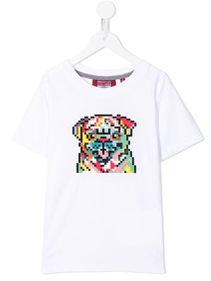 Mostly Heard Rarely Seen 8-Bit Mini Rainbow Pug T-shirt - White