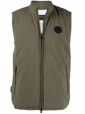 Woolrich padded logo-patch gilet - Green