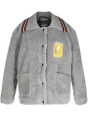 Ground Zero patch-detail faux fur coat - Grey