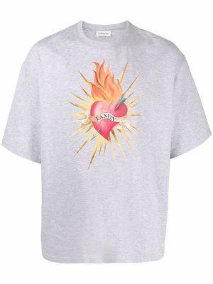 LANVIN heart logo-print T-shirt - Grey