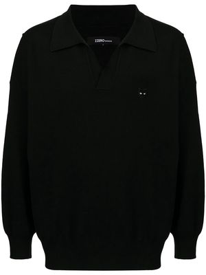 SONGZIO logo long-sleeve polo shirt - Black