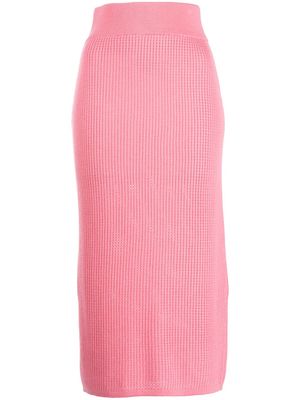 Victor Glemaud waffle-knit high-waisted skirt - Pink