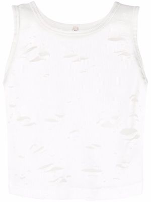 R13 destroyed tank top - White