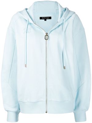 tout a coup logo-embroidered zipped hoodie - Blue