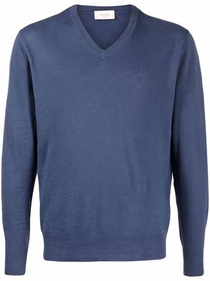Altea v-neck long-sleeve jumper - Blue