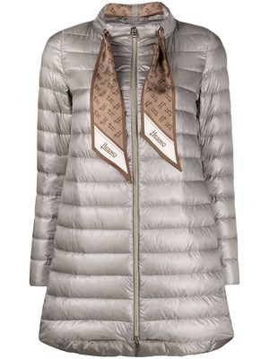 Herno scarf-detail puffer jacket - Grey