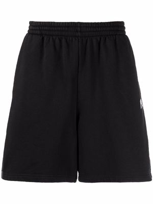 Balenciaga flared cotton track shorts - Black