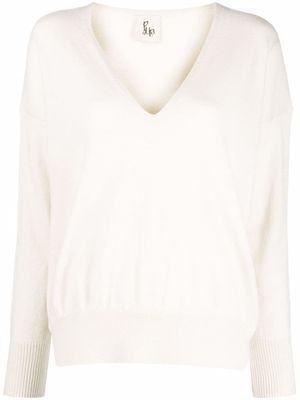 PAULA V-neck cashmere jumper - White