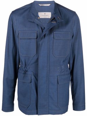 Canali single-breasted field jacket - Blue
