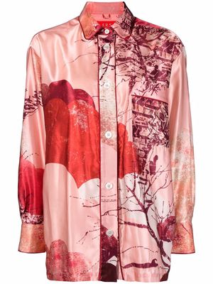F.R.S For Restless Sleepers abstract-print satin shirt - Pink