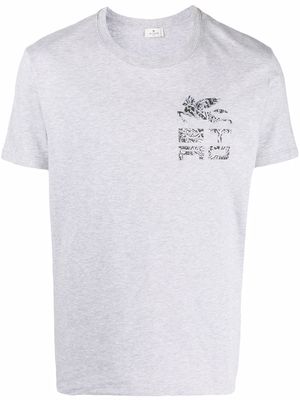 ETRO bandana-print patch T-shirt - Grey