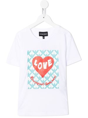 Emporio Armani Kids logo-print short-sleeved T-shirt - White