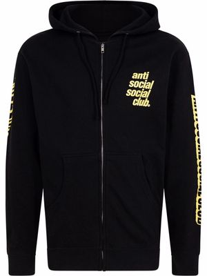 Anti Social Social Club logo-print Split hoodie - Black