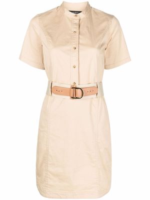 Lauren Ralph Lauren belted mini shirt dress - Neutrals