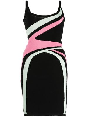 Victor Glemaud colour-block knitted dress - Black