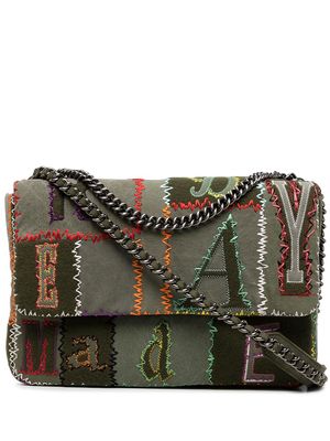 Readymade patchwork-detail messenger bag - Green