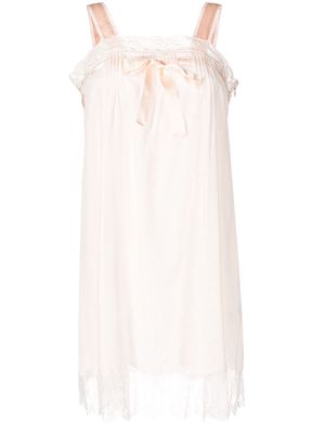 SHIATZY CHEN lace-panelled mini dress - Pink