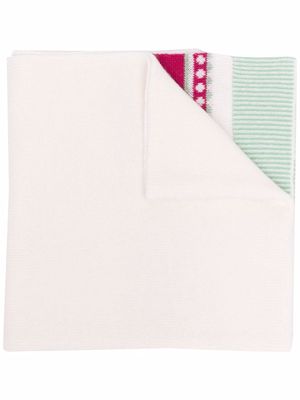 Bally ribbed knitted scarf - White