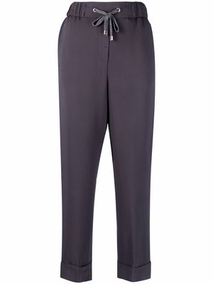 Peserico elasticated-waist tapered trousers - Grey