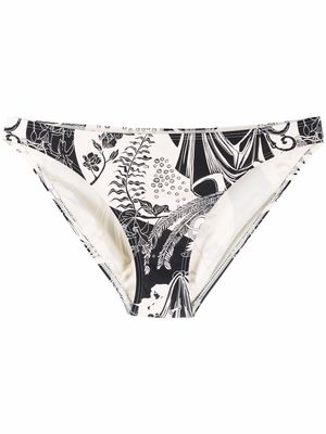 Tory Burch botanical-print slip-on bikini briefs - Neutrals